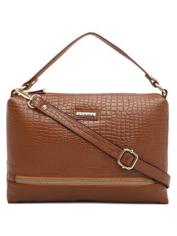 Stamp - Leather Tan Color Handbag with Detachable Strap
