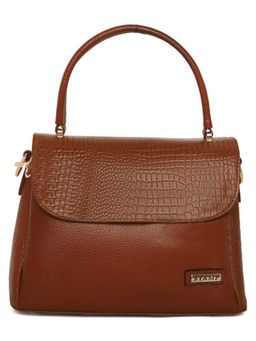 Stamp - Leather Tan Color Handbag with Detachable Strap