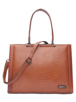 Stamp - Leather Tan Color Handbag with Detachable Strap