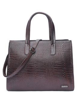 Stamp - Leather Brown Color Handbag with Detachable Strap