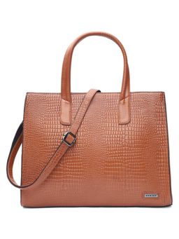 Stamp - Leather Tan Color Handbag with Detachable Strap