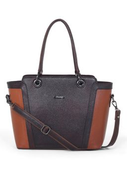 Stamp - Leather Brown Color Handbag with Detachable Strap