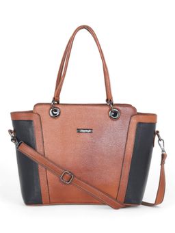 Stamp - Leather Tan Color Handbag with Detachable Strap