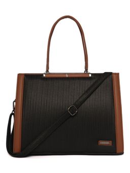 Stamp - Womens Brown Vegan Leather Handbag with Detachable Strap