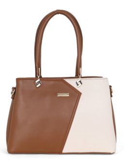 Stamp - Leather Chiku Color Handbag