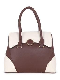 Stamp - Leather Chiku Color Handbag with Detachable Strap