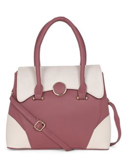 Stamp - Leather Pink Color Handbag with Detachable Strap