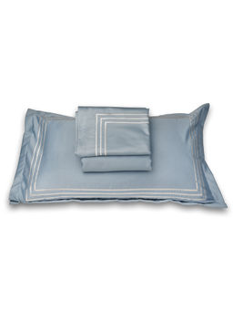 Veda Homes - Parallel Blue Bedsheet (Set of 3)