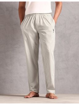 U.S. POLO ASSN. - Men's Pure Cotton Striped LP004 Grey Lounge Pants