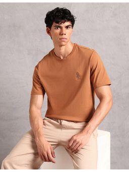 U.S. POLO ASSN. - Men's Comfort Fit Pure Cotton OEE12 Brown Lounge T-Shirt