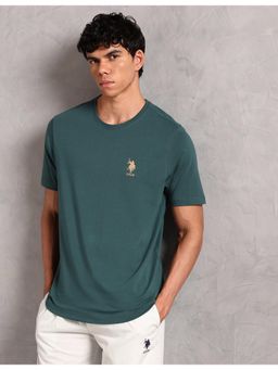 U.S. POLO ASSN. - Men's Comfort Fit Pure Cotton OEE12 Green Lounge T-Shirt