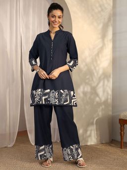 Libas - Navy Blue Printed Co-Ord Set