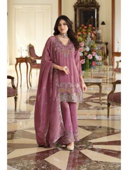 Autumnlane - Areesa Orchid Full Work Kurta with Palazzo & Dupatta