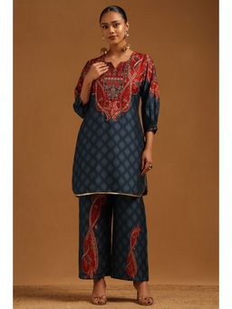 Soch - Women's Blue Muslin Co-Ord Set