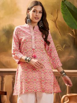 Stylum - Women's Printed and Embroidered Cotton Kurti