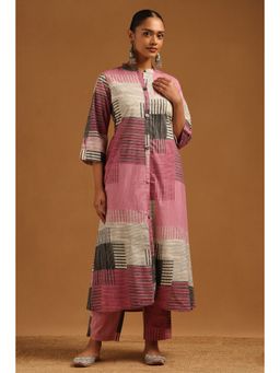 Soch - Women's Pink Cotton Printed Co-Ord Set