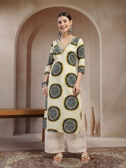 Stylum - Women's Bandhej Printed Cotton Straight Kurta
