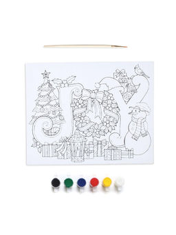 Little Birdie - Pre Primed Printed Stretched Canvas with Paints Joy To The World L10 x W8 Inch