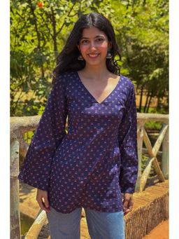 Tanoti - Blue Anisa Short Cotton Kurti