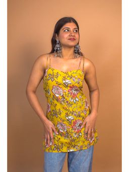 Tanoti - Yellow Maitri Short Cotton Kurti