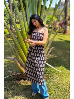 Tanoti - Black Sakhi Long Cotton Kurta