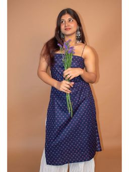 Tanoti - Blue Sakhi Long Cotton Kurta