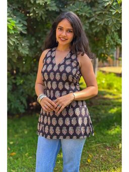Tanoti - Black Yara Short Cotton Kurti