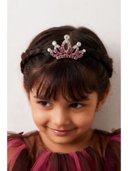 Choko - Girls Multi-Colour Stones Studded Crown Hair Clip