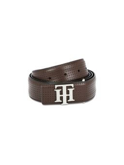 Tommy Hilfiger - Darius Plus Mens Leather Belt Textured Medium Brown