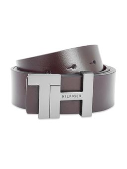 Tommy Hilfiger - Cesar Reversible Mens Leather Belt Solid Black-Brown