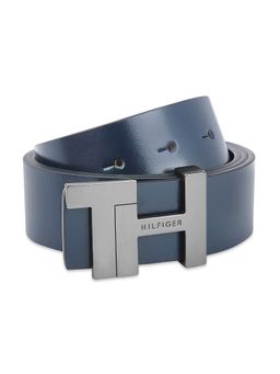 Tommy Hilfiger - Cesar Reversible Mens Leather Belt Solid Navy Blue-Brown