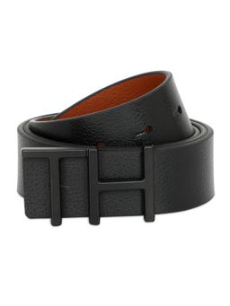 Tommy Hilfiger - Cusack Reversible Mens Leather Belt Textured Black-Tan