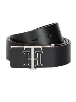 Tommy Hilfiger - Lynskey Mens Leather Belt Embossed Navy Blue