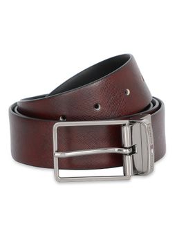 Tommy Hilfiger - Walston Mens Leather Reversible Belt Solid Wine & Black