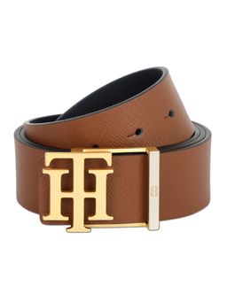 Tommy Hilfiger - Cannock Mens Leather Reversible Belt Textured Tan & Navy