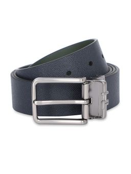 Tommy Hilfiger - Creswood Mens Leather Reversible Belt Textured Navy & Olive