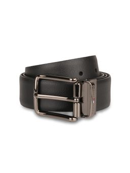 Tommy Hilfiger - Ferris Mens Leather Reversible Belt Solid Black & Navy