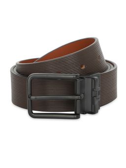 Tommy Hilfiger - Morley Mens Leather Reversible Belt Textured Brown & Tan