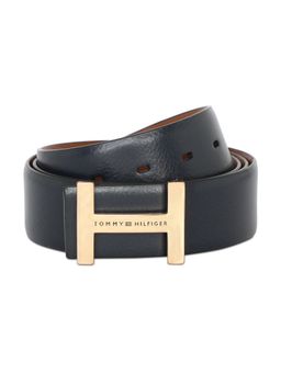 Tommy Hilfiger - Ridgemont Mens Leather Reversible Belt Solid Navy & Tan