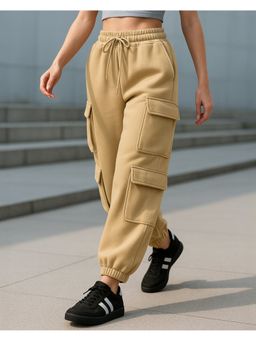 Bewakoof - Heavy Duty 1.0 Women's Ginger Root Brown Super Loose Fit Brushed Cargo Joggers