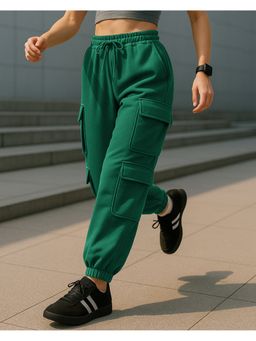 Bewakoof - Heavy Duty 1.0 Women's Green Super Loose Fit Brushed Cargo Joggers