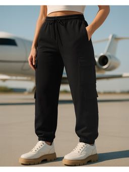 Bewakoof - Air 1.0 Women's Black Super Loose Fit Plus Size Cargo Joggers