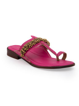 5 Elements by Radhika Gupta - Pink Embellished Kolhapuris
