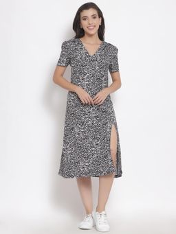 Ayrolane - Coral Printed Knee Length Dress