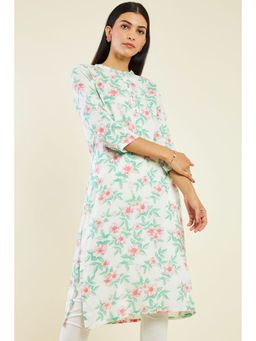 Soch - Women Off White Rayon Printed Kurta