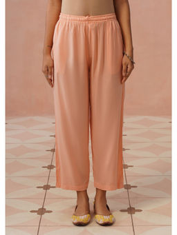 House of Chikankari - Modal Solid Women's Peach Pant