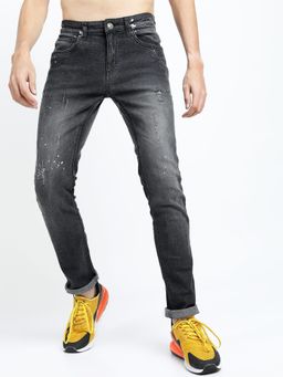 HIGHLANDER - Men Grey Cotton Blend Solid Slim Jeans
