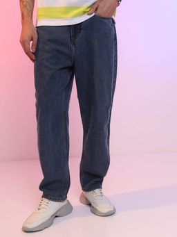 HIGHLANDER - Men Blue Cotton Solid Regular Jeans