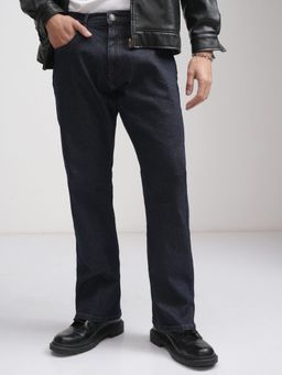 HIGHLANDER - Men Indigo Cotton Blend Solid Regular Jeans