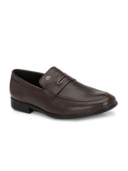 Alberto Torresi - Solid Genuine Leather Brown Slip On Formal Shoes for Men